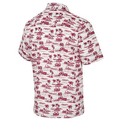 Men's Colosseum White Arizona State Sun Devils Spontaneous is Romantic Camp Button-Up Shirt