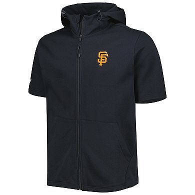 Men's Levelwear Black San Francisco Giants Recruit Full-Zip Short Sleeve Hoodie