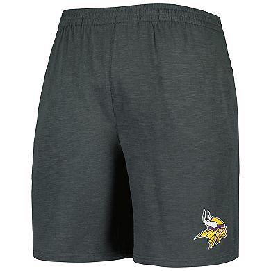 Men's Concepts Sport Charcoal/White Minnesota Vikings Downfield T-Shirt & Shorts Sleep Set