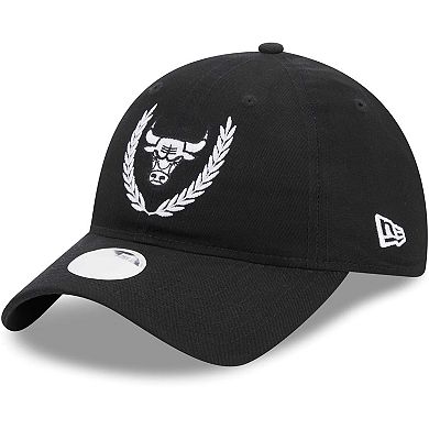 Women's New Era Black Chicago Bulls Leaves 9TWENTY Adjustable Hat