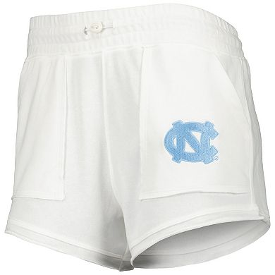 Women's Concepts Sport  White North Carolina Tar Heels Sunray Notch Neck Long Sleeve T-Shirt & Shorts Set