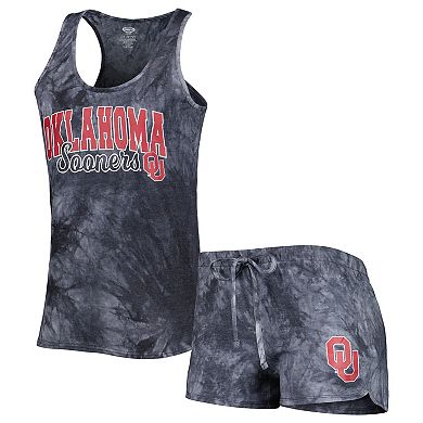 Women's Concepts Sport Charcoal Oklahoma Sooners Billboard Tie-Dye Tank Top and Shorts Sleep Set