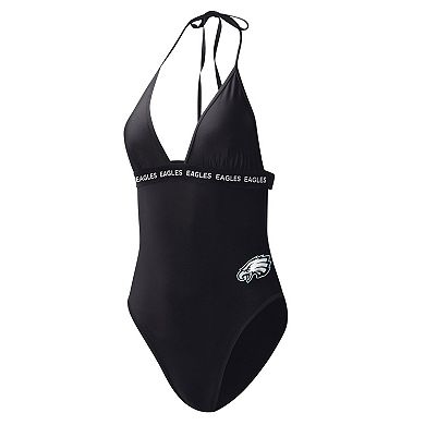 Women's G-III 4Her by Carl Banks Black Philadelphia Eagles Full Count One-Piece Swimsuit