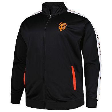 Men's Black San Francisco Giants Big & Tall Tricot Track Full-Zip Jacket