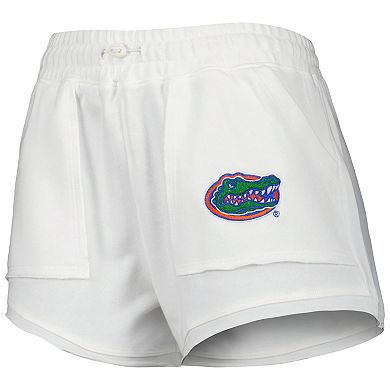 Women's Concepts Sport  White Florida Gators Sunray Notch Neck Long Sleeve T-Shirt & Shorts Set
