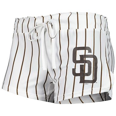 Women's Concepts Sport White San Diego Padres Reel Pinstripe Tank Top & Shorts Sleep Set
