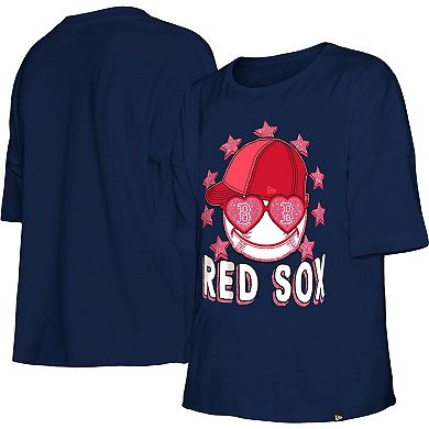 Girls Youth New Era Navy Boston Red Sox Team Half Sleeve T-Shirt