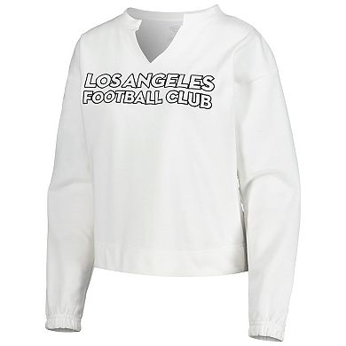 Women's Concepts Sport  White LAFC Sunray Notch Neck Long Sleeve T-Shirt