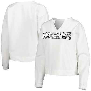 Women's Concepts Sport  White LAFC Sunray Notch Neck Long Sleeve T-Shirt