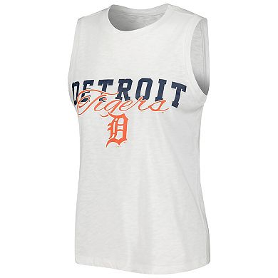 Women's Concepts Sport White Detroit Tigers Reel Pinstripe Tank Top & Shorts Sleep Set