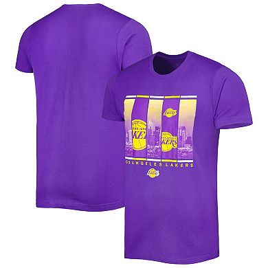 Men's Stadium Essentials Purple Los Angeles Lakers City Skyline T-Shirt