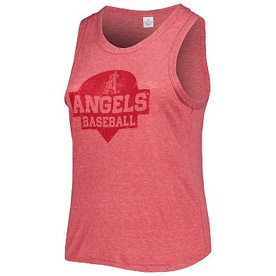 Women's Soft as a Grape Red Los Angeles Angels Plus Size High Neck Tri-Blend Tank Top