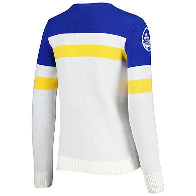 Women's Lusso Royal/Cream Golden State Warriors Dominique Pullover Sweater