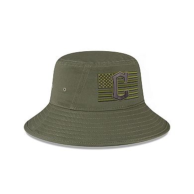 Men's New Era  Green Cleveland Guardians 2023 Armed Forces Day Bucket Hat