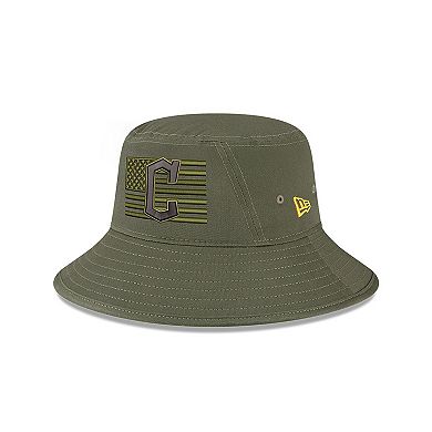 Men's New Era  Green Cleveland Guardians 2023 Armed Forces Day Bucket Hat