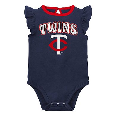 Infant Navy/Heather Gray Minnesota Twins Little Fan Two-Pack Bodysuit Set