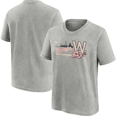 Youth Nike Heather Gray Washington Nationals City Connect Graphic T-Shirt