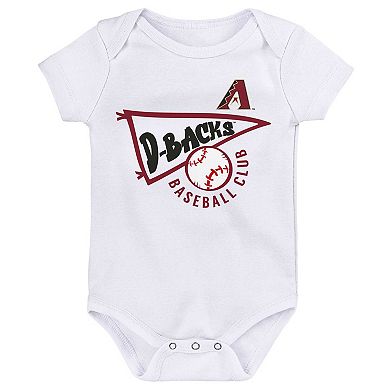 Infant Black/White/Heather Gray Arizona Diamondbacks Biggest Little Fan 3-Pack Bodysuit Set