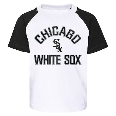 Infant White/Heather Gray Chicago White Sox Ground Out Baller Raglan T-Shirt and Shorts Set