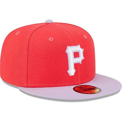Men's New Era Red/Lavender Pittsburgh Pirates Spring Color Two-Tone 59FIFTY Fitted Hat
