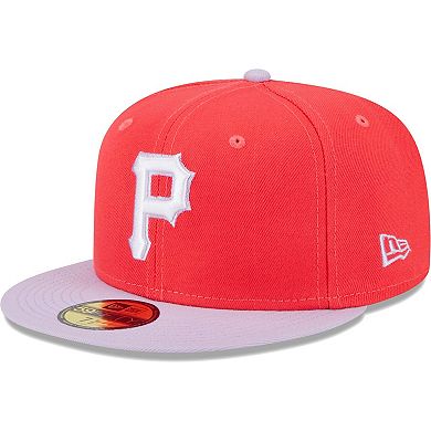 Men's New Era Red/Lavender Pittsburgh Pirates Spring Color Two-Tone 59FIFTY Fitted Hat