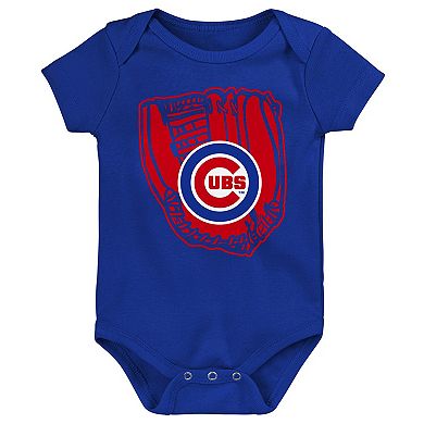 Infant Royal/Red/White Chicago Cubs Minor League Player Three-Pack Bodysuit Set
