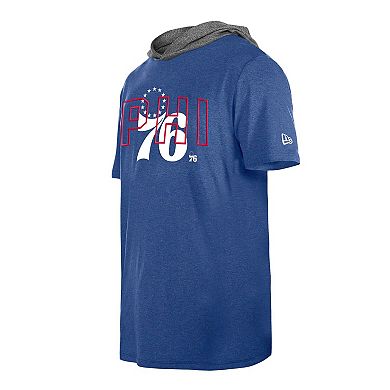 Men's New Era Royal Philadelphia 76ers Active Hoodie T-Shirt