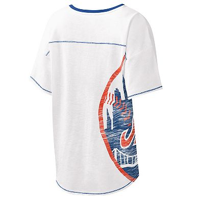 Women's Starter White New York Mets Perfect Game V-Neck T-Shirt