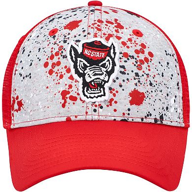 Men's Colosseum  Gray/Red NC State Wolfpack Love Fern Trucker Snapback Hat