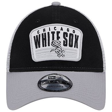 Men's New Era Black Chicago White Sox Two-Tone Patch 9FORTY Snapback Hat