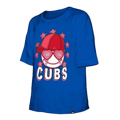 Girls Youth New Era Royal Chicago Cubs Team Half Sleeve T-Shirt