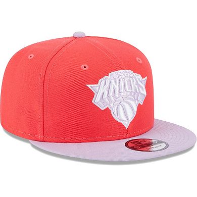 Men's New Era Red/Lavender New York Knicks 2-Tone Color Pack 9FIFTY Snapback Hat