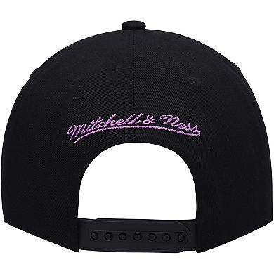 Men's Mitchell & Ness  Black/White Los Angeles Lakers Hardwood ClassicsÂ Wear Away VisorÂ Snapback Hat