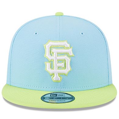 Men's New Era Light Blue/Neon Green San Francisco Giants Spring Basic Two-Tone 9FIFTY Snapback Hat