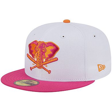Men's New Era  White/Pink Oakland Athletics 40th Team Anniversary 59FIFTY Fitted Hat