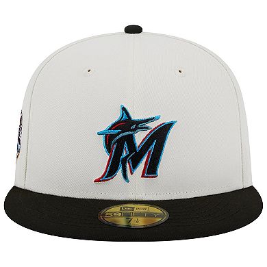 Men's New Era Stone/Black Miami Marlins Retro 59FIFTY Fitted Hat