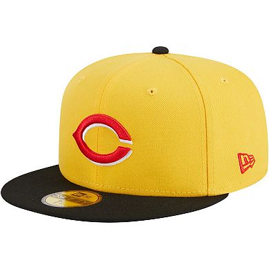 Men's New Era Yellow/Black Cincinnati Reds Grilled 59FIFTY Fitted Hat