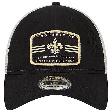 Men's New Era Black New Orleans Saints Property Trucker 9TWENTY Snapback Hat