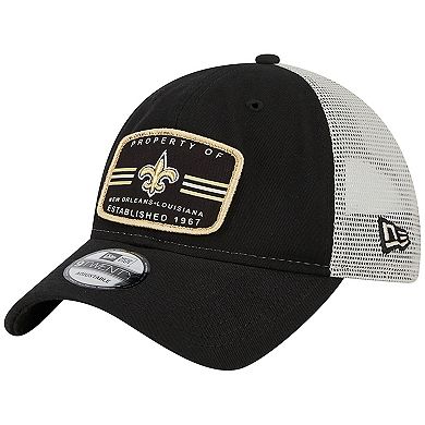 Men's New Era Black New Orleans Saints Property Trucker 9TWENTY Snapback Hat
