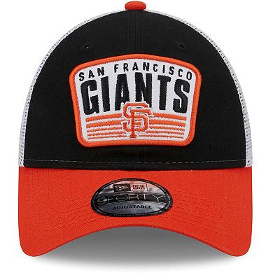 Youth New Era Black San Francisco Giants Patch Trucker 9FORTY Snapback Hat