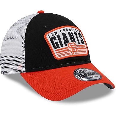 Youth New Era Black San Francisco Giants Patch Trucker 9FORTY Snapback Hat