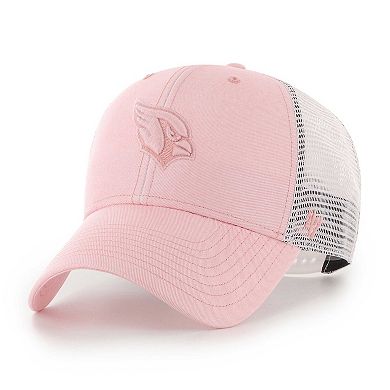 Women's '47 Pink/White Arizona Cardinals Haze Clean Up Trucker Snapback Hat