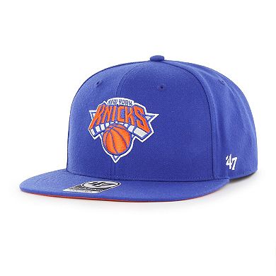 Men's '47  Blue New York Knicks Sure Shot Captain Snapback Hat