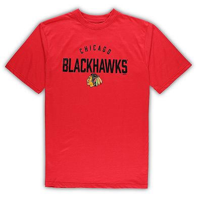 Men's Chicago Blackhawks Red/Heather Gray Big & Tall T-Shirt & Pants Lounge Set