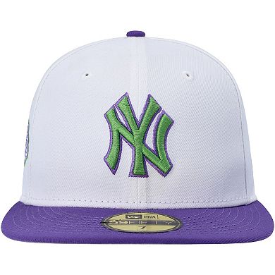 Men's New Era White New York Yankees  Side Patch 59FIFTY Fitted Hat