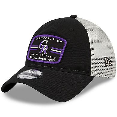 Men's New Era Black Colorado Rockies Property Trucker 9TWENTY Snapback Hat