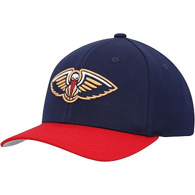 Men's Mitchell & Ness Navy/Red New Orleans Pelicans MVP Team Two-Tone 2.0 Stretch-Snapback Hat
