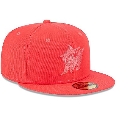 Men's New Era Red Miami Marlins 2023 Spring Color Basic 59FIFTY Fitted Hat