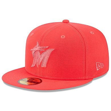 Men's New Era Red Miami Marlins 2023 Spring Color Basic 59FIFTY Fitted Hat