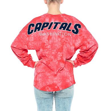 Women's Fanatics Branded Red Washington Capitals Crystal-Dye Long Sleeve T-Shirt
